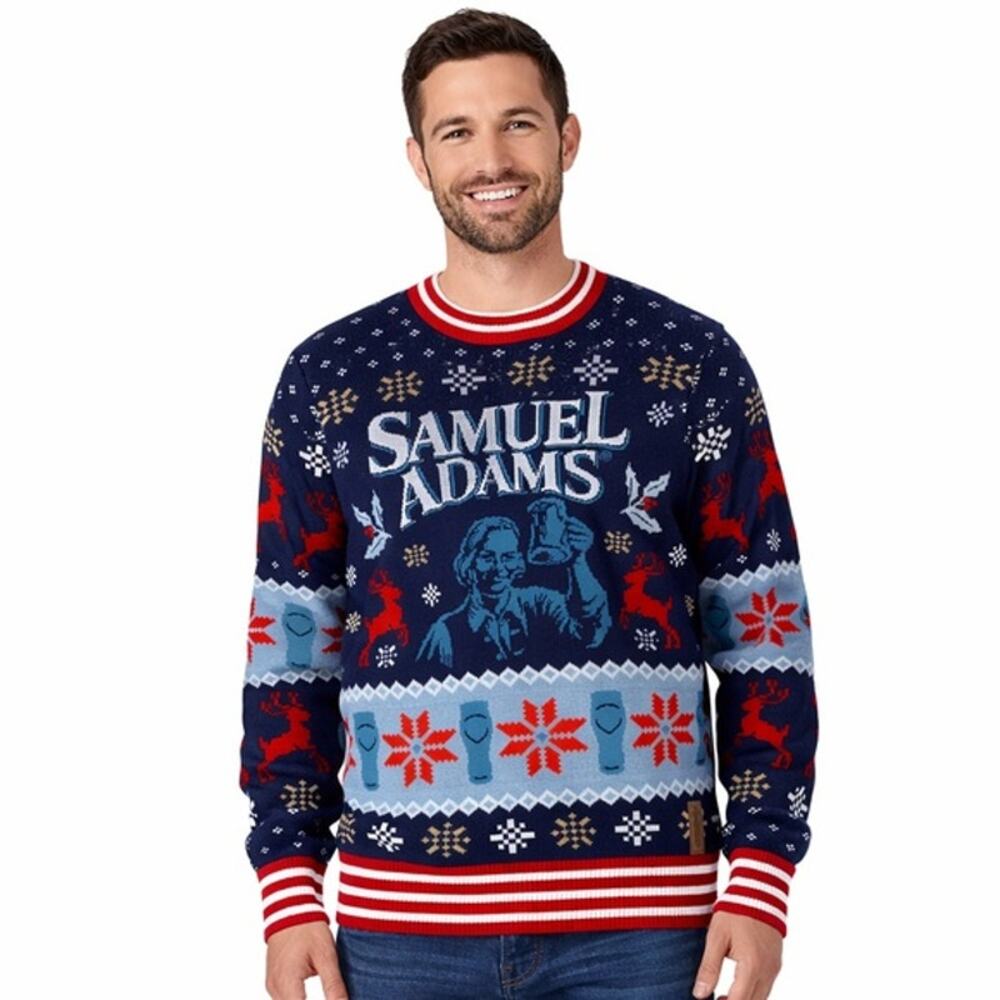Tipsy Elves Samuel Adams Christmas Holiday Ugly Sweater Size Medium Beer Boston